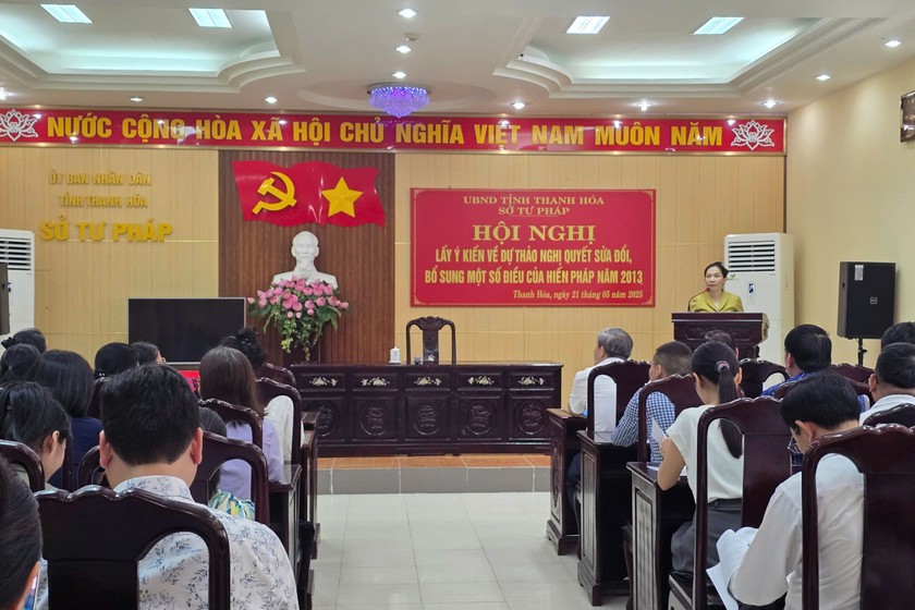 Sở Tư pháp tổ chức hội nghị lấy ý kiến góp ý dự thảo sửa đổi, bổ sung một số điều của Hiến pháp năm 2013