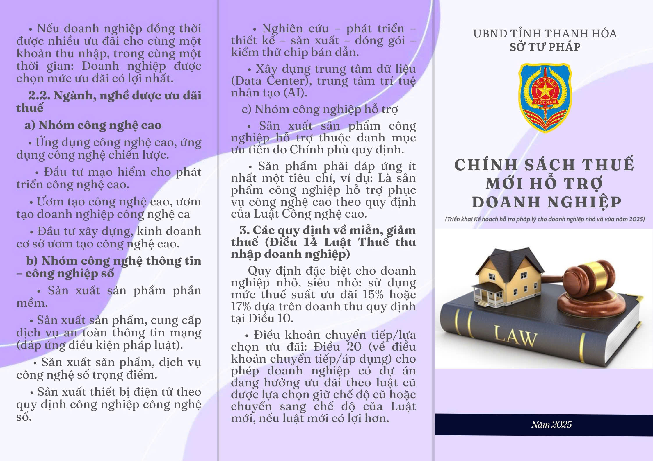 Tờ gấp hỗ trợ pháp lý doanh nghiệp lĩnh Thuế